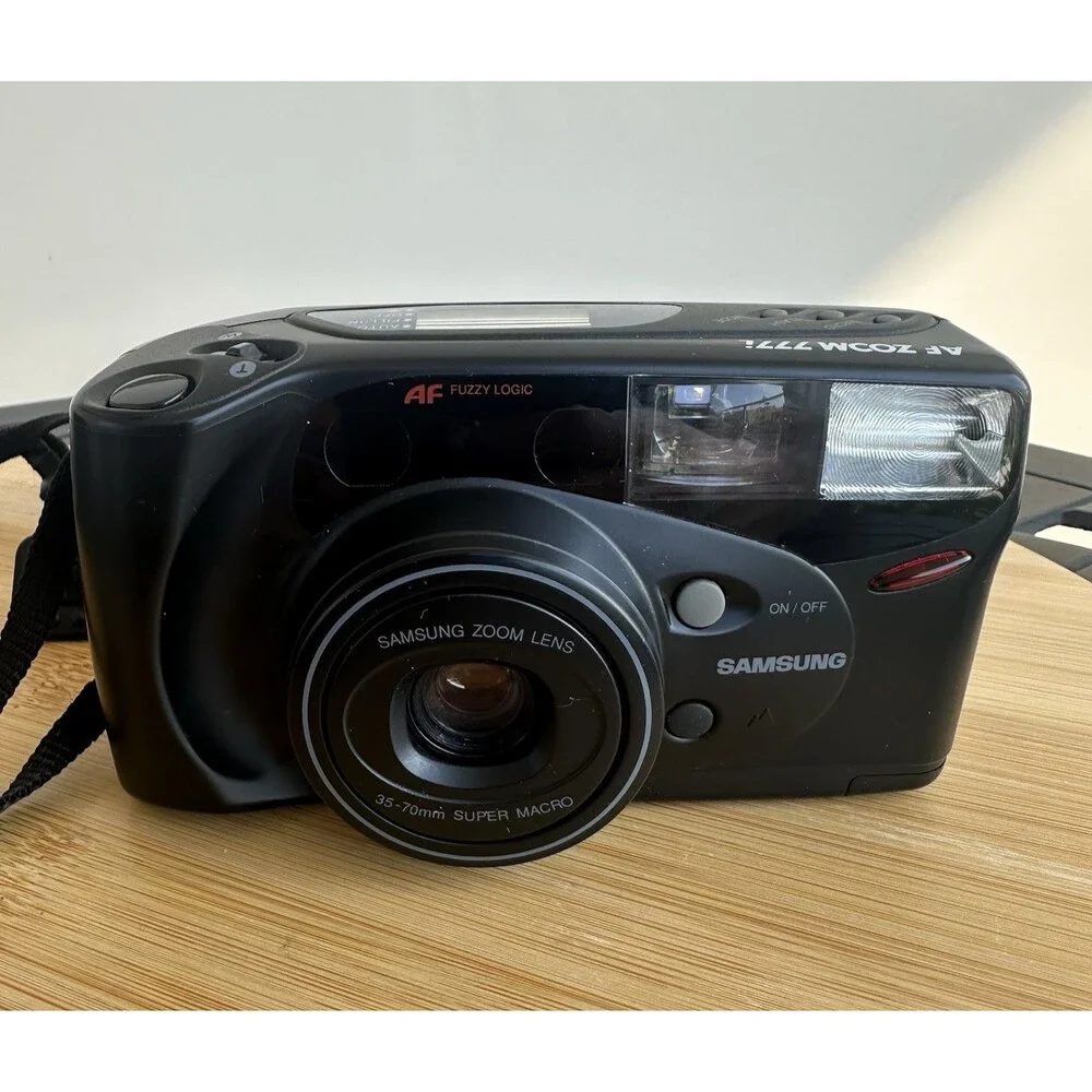 Samsung AF Zoom 777i 35mm Film Point And Shoot Camera Black Untested